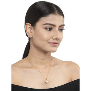 Collar con Colgante Aki de Plata de Ley 925 CLARA con Cadena, Perla Real, Chapado en Oro y Rodio, Regalo para Mujeres y Niñas - Product Image 4