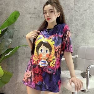 เสื้อยืดผ้าฝ้ายผู้หญิงแบบไม่สมมาตรแบบลำลองสำหรับ2023เสื้อผ้าฝ้ายย้อมสีได้ระบายอากาศได้ดีผลิตจากเวียดนาม - Product Image 5