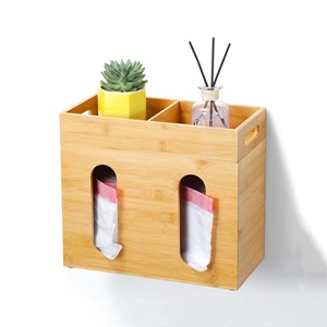 Sac poubelle en bambou 2 en 1 Boîte à mouchoirs en bambou faite à la main Écologique Décoration de maison et de table en gros du Vietnam - Product Image 1
