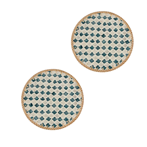 Napperons de service en nacre florale à bord en rotin écologique napperon rond MOP napperon personnalisable décor de table du Vietnam - Product Image 5