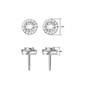 ต่างหูเม็ดเดี่ยวเพชรโมอิสฮาโลเจนแบบกลม0.50Ct เก๋ไก๋ทันสมัยสีทองขาว14K ใส่ได้ทั้งชายและหญิงขายส่งสไตล์อัญมณีชาติพันธุ์ keeva - Product Image 6