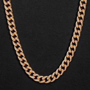 Venta caliente Hip Hop VVS Moissanite Collar de cadena cubana para hombres Heavy Iced Out Gold Plated Jewelry Custom Streetwear Style - Product Image 3