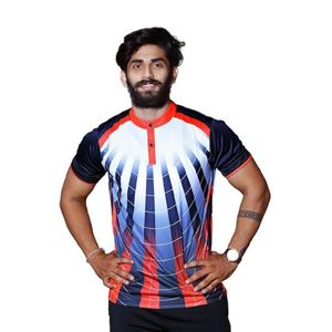 Camiseta de alta calidad para hombre 'Retratos de autenticidad' Estampado de sublimación multicolor en tela de poliéster de punto Patrón sólido - Product Image 2