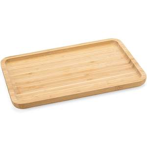 Plateau de service rectangulaire en bambou de haute qualité, écologique, couleur naturelle, ensemble de plateaux en bois pour cadeau, petit-déjeuner - Product Image 2
