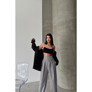 กางเกงขายาวสีเทาสำหรับผู้หญิงแบรนด์ดีไซเนอร์ - Product Image 4