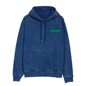 Sweat à capuche ample délavé style décontracté, 100 % coton molletonné de haute qualité, coupe oversize basique, ajustement régulier, couleur unie, pour homme - Product Image 2