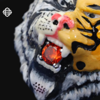 Pendentif unique en acier inoxydable plaqué argent 925, tête de tigre fantaisie hip-hop glacée, moissanite personnalisée, bling, style streetwear pour rappeur, haute qualité