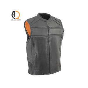 Gilet en cuir pour homme personnalisé/Gilet de motard en cuir véritable pour homme, cuir véritable - Product Image 3