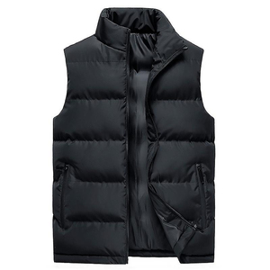 Breathable High Quality Navy <b>Black</b> Sleeveless Men's <b>Vest</b> Jacket Best Comfortable Winter Custom Puffer Waistcoats Men - Product Image 2