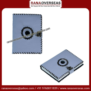 Carnet de croquis en spirale en cuir véritable de ton blanc et noir de qualité supérieure pour journal intime - Product Image 2