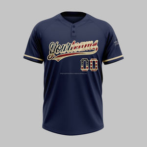 Maillot de baseball unisexe à manches courtes, personnalisé de haute qualité, imprimé en gros par l'usine OEM, uniforme de baseball, maillots de baseball unis - Product Image 3