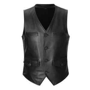 Gilet en cuir de la meilleure qualité pour hommes élégants prix de gros gilet en cuir pour hommes confortable et personnalisé - Product Image 1