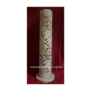 หอกำยานหินสบู่ธรรมชาติงานศิลปะอินเดียสำหรับตกแต่งโรงแรมและบ้าน - Product Image 1