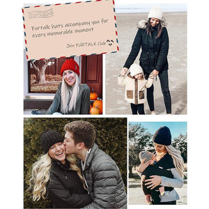 Bonnets super fins pour dames Matériaux en laine de couleur noire Flexibilité et extensibilité Street Wear Bonnets Casquettes - Product Image 6