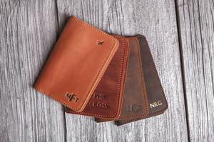 Porta Pasaportes y Cartera de Cuero Genuino Vintage para Padrinos de Boda, Funda Personalizada para Hombre, Regalo Antirrobo de Alta Calidad PTH-0025 - Product Image 2