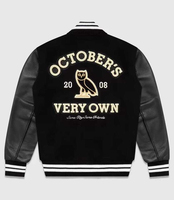 Veste universitaire rouge de Style OVO de haute qualité pour hommes personnalisable Collegiate Letterman Baseball manches en cuir veste faite à la main