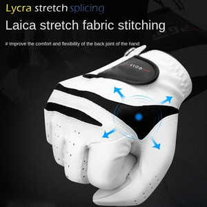 숙녀 압축 맞는 합성 골프 장갑 화이트 컬러 왼손 편안함과 유니버설 정품 가죽 - Product Image 6