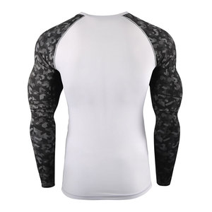 Hombres manga larga Rash Guard Tight Fit Quick Dry Compression Shirt para MMA Training Gym Fitness Sports Base Layer Top - Product Image 1