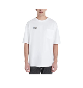 เสื้อยืดคอกลมแขนสั้นสำหรับผู้ชายทรงโอเวอร์ไซส์ผ้าคอตตอนคอกลมนุ่มมากใส่สบาย - Product Image 3