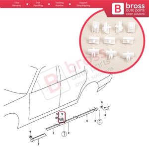 BCF5076 10 Pieces Door Body Trim Moulding <b>Clamp</b> <b>Clips</b> for 5 Series E34 Alpina B10 1987-1995 4/5 Door 51131946258 - Product Image 5