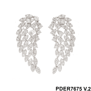 Ailes de sophistication: Boucles d'oreilles aile d'ange en diamant naturel en or 14 carats 1.18CTW - Product Image 2