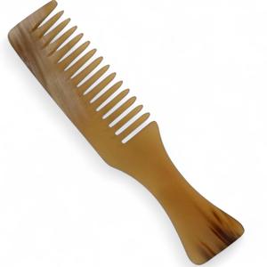 Peigne en corne de buffle naturel fait à la main de qualité supérieure avec motif unique pour le toilettage de la barbe et le style de la moustache au prix de gros - Product Image 1