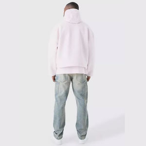 Sweat à capuche oversize en polaire Sherpa unisexe Veste d'hiver zippée avec poches Design brodé sur mesure Vente en gros de sweatshirts pour hommes - Product Image 5