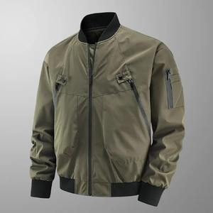 Veste bomber d'hiver pour homme, décontractée, légère, coupe-vent, à bouton unique, poches avant, coupe-vent, imperméable - Product Image 3