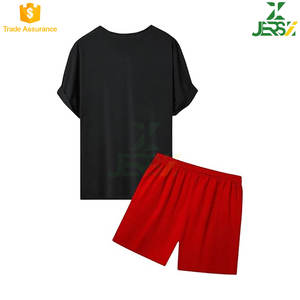 Conjunto de Verano para Hombre, Talla Grande, Estilo Urbano, Moderno, Camiseta de Manga Corta con Cuello Redondo y Pantalones Cortos Casuales a Juego, Transpirable - Product Image 3