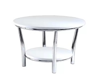 Ensemble de table basse en verre moderne et simple en acier inoxydable Console latérale occasionnelle de style ferme pour salle à manger salon chambre à coucher usage domestique - Product Image 1