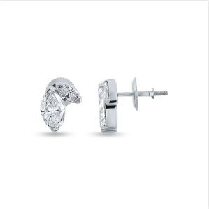 Boucles d'oreilles de luxe en diamant taillé marquise pour les femmes à la recherche d'un design unique avec étincelle et brillance durable fournisseur indien - Product Image 4