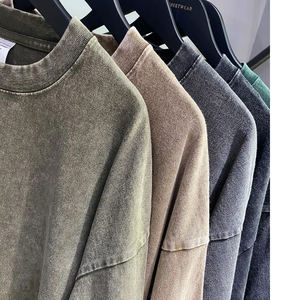 T-shirts vierges en coton surdimensionné pour hommes t-shirts lourds logo personnalisé t-shirt surdimensionné lavé à l'acide pour hommes - Product Image 1