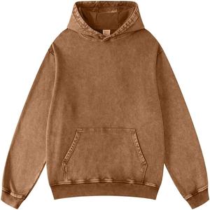 Washed Heavyweight Fleece Retro Style Custom Drop Shoulder Zipper Hoodie Loose Fit Acid Wash <b>Balaclava</b> Streetwear Hoodie - Product Image 3