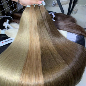 Venta caliente Super doble dibujado extensiones de cabello vietnamita de alta calidad liso y brillante cabello a granel en todos los colores - Product Image 1