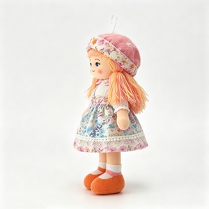 customized Cottagecore Handmade Textile <b>Doll</b>,Soft Fabric Girl Plush <b>Doll</b>,Mixed Floral Print Cloth Rag <b>Doll</b> - Product Image 1