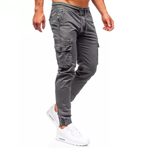 Nouvel arrivage de pantalons de jogging cargo de style décontracté pour hommes automne hiver multi-poches délavées en coton polaire pour entraînement de fitness - Product Image 4