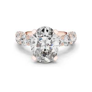 Anillo con Diamante de Laboratorio de Corte Ovalado de 3.034 CT con Piedras Laterales para Mujer, Claridad VVS-VS EF, Oro de 18KT, 14KT, 10KT y Plata 925, Color Rosa - Product Image 3
