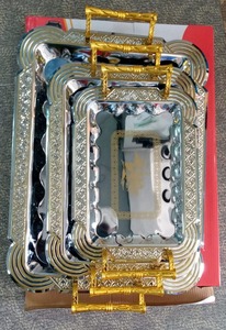 Steel Serving Tray With Rectangle Shape Glossy Finished Decorative Serving Tray Made Metal For Home & Hotel Decor - Product Image 4