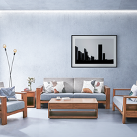 Fauteuil Modulable et Canapé de Salon en Teck Style Classique Simple, Durable et Confortable