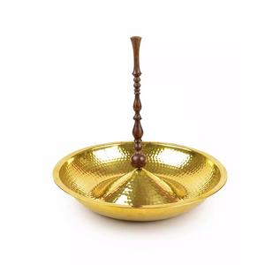 Support à gâteau à 2 étages pour la maison, l'hôtel, le restaurant, la cuisine, les fruits, les plateaux de service, plaqué or, design moderne, support à gâteau martelé - Product Image 3