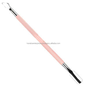 Empujador de Cutículas de Acero Inoxidable Rosa Reutilizable de Doble Punta, Removedor de Gel, Herramienta Profesional para Manicura y Limpieza de Uñas - Product Image 3