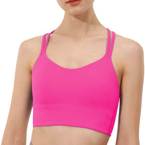 ACTIVEWEAR Sujetador deportivo de Yoga atlético de alta resistencia para mujer, espalda cruzada, suave resistencia al sudor, Color sólido, Sujetador deportivo Simple para Fitness - Product Image 1