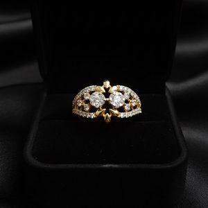 elegante anillo de diamantes hecho en oro rosa de 14 quilates - Product Image 1