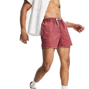 กางเกงขาสั้นผ้าทอแบบลำลองผ้าใยสังเคราะห์เปล่าสำหรับผู้ชายกางเกงขาสั้นสำหรับฤดูร้อนซักแบบวินเทจผ้า100% โลโก้ได้ตามต้องการ - Product Image 6