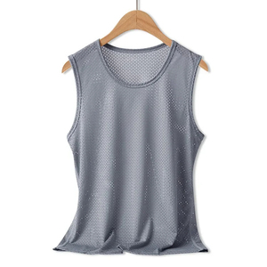 Custom Logo <b>Men</b> tank tops Outer Wear Quick-Drying Mesh Breathable Sleeveless <b>T</b>-<b>Shirts</b> Summer <b>Cool</b> Vest Beach Travel Tanks - Product Image 2