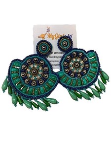 ต่างหูลูกปัดแก้วดีไซน์เนอร์สไตล์รัก งานปักสีสันสดใส ทำมือ จาก JAVED HANDICRAFTS New Fashion Gallery - Product Image 3