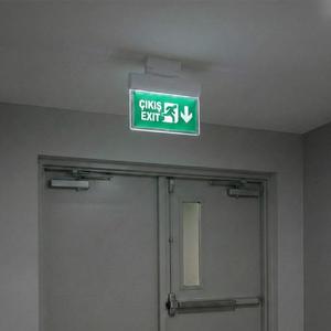 Series O Double-Sided Emergency Exit Directional Luminaire 600 X 400 mm LED Sign <b>Light</b> for Outdoor Use 220V IP65 Rating - Product Image 3