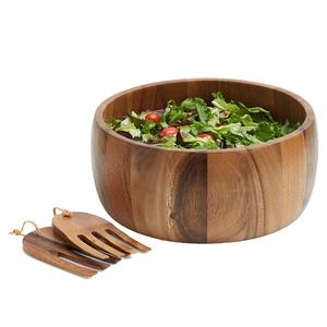 Fournisseur de bol à salade en bois de belle qualité bol de service de designer fait à la main forme ronde bol à salade en bois de gros - Product Image 6