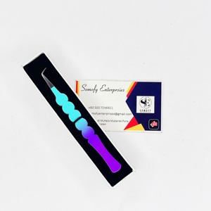 Pinzas para Pestañas de Acero Inoxidable con Recubrimiento en Polvo de Dos Tonos y Logotipo Personalizable, Punta Plateada Delgada de 90 Grados, 10 mm, Antiestáticas, Nuevo Agarre - Product Image 5