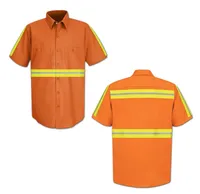 Vêtements de travail réfléchissants à manches courtes haute visibilité pour l'été, uniforme boutonné pour les gardiens, les mécaniciens, les pompiers, les agents de sécurité, les hommes